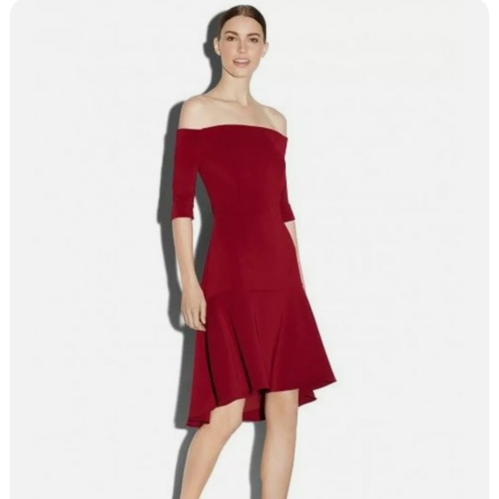 Milly Bordeaux Italian Cady Nina Dress